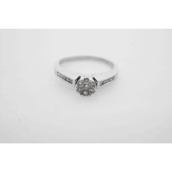 Estate Sale Jewelry Vintage 14k White Gold Diamond Engagement Ring